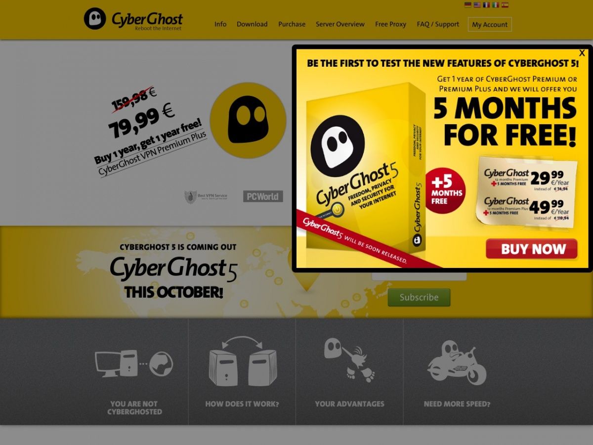 Cyberghost VPN Review Screenshot